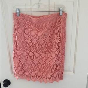 Kenar Coral Lace Pencil Skirt